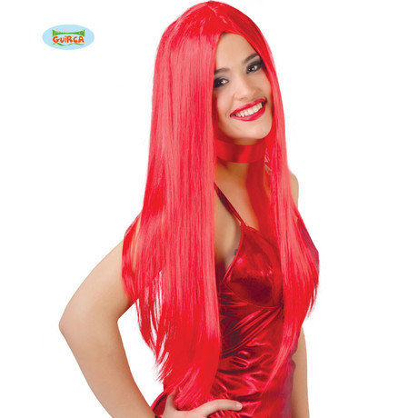 Hosszú vörös női paróka - halloween farsangi kiegészítő